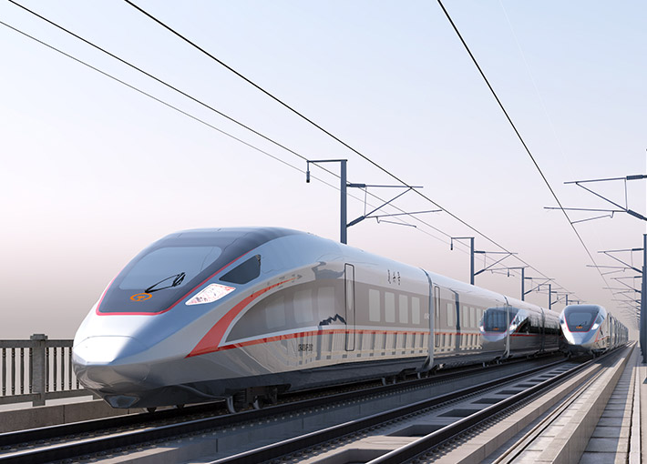 الجزء الثابت من محرك النقل بالسكك الحديدية والجزء الدوار